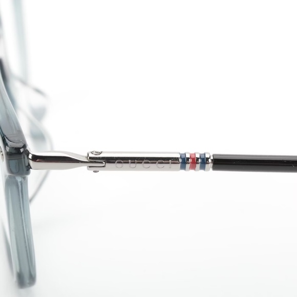 New Gucci GG05190A Blue/Grey & Silver, Rectangular Eyeglasses with Case - Picture 6 of 9